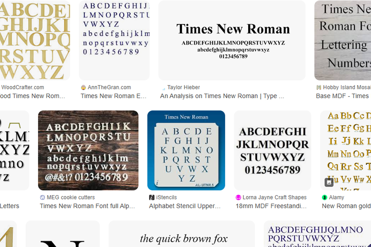 Font, Times New Roman, životopis