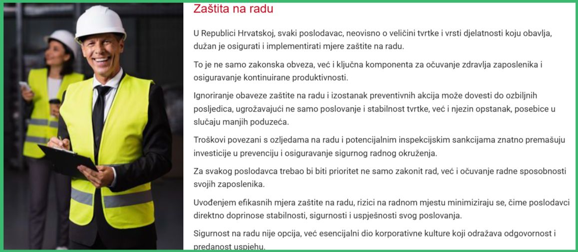 Zaštita na radu, zakonska obveza, Zakon o radu, pravni okvir