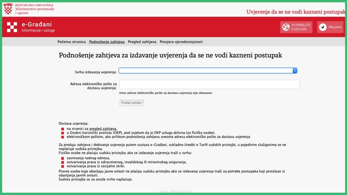 Potvrda o nekažnjavanju