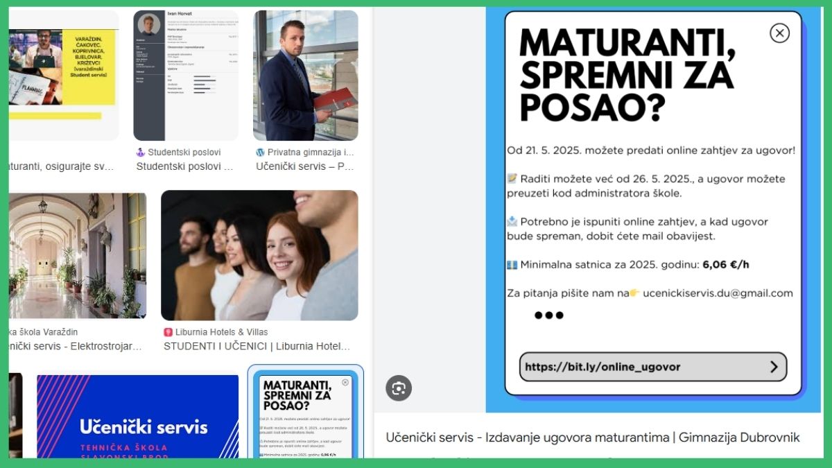 Maturanti, posao