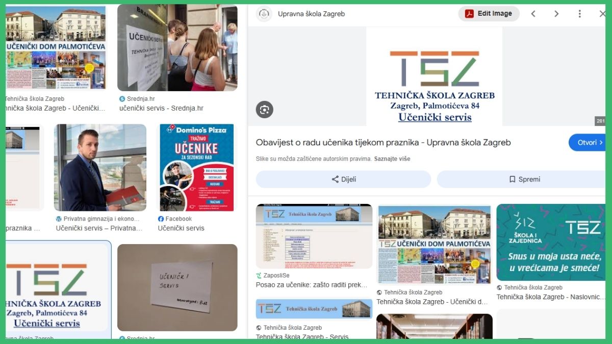 Učenički servis, Zagreb