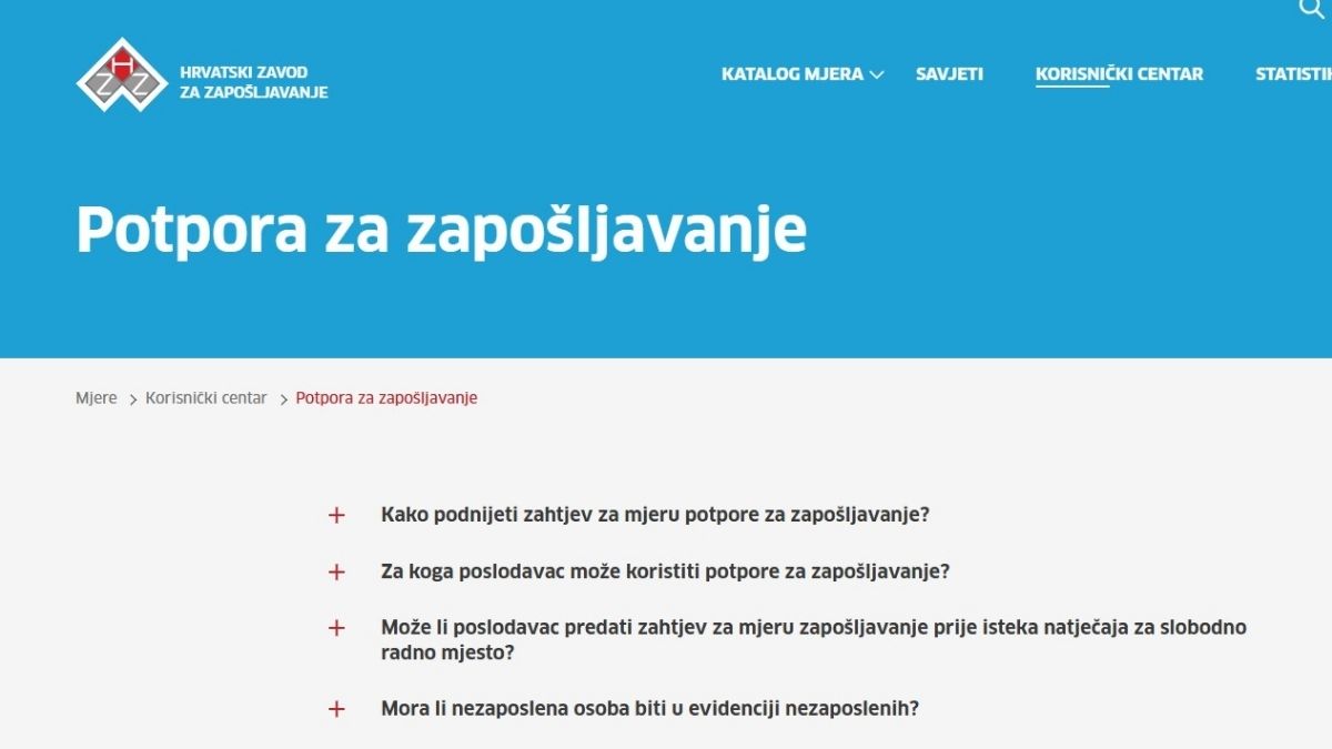 Potpora za zapošljavanje