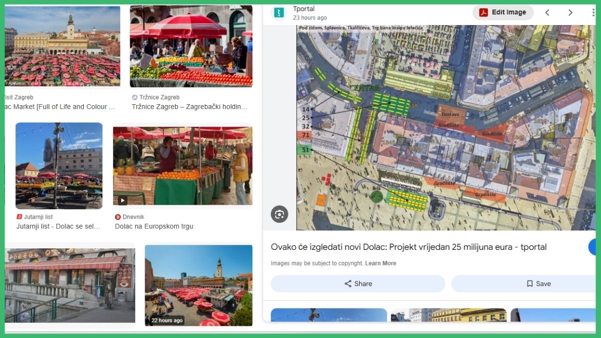 Tržnica Dolac, obnova, Google