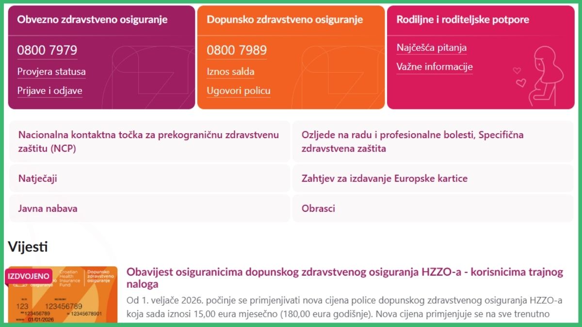 HZZO, zdravstveno osiguranje, dopunsko osiguranje
