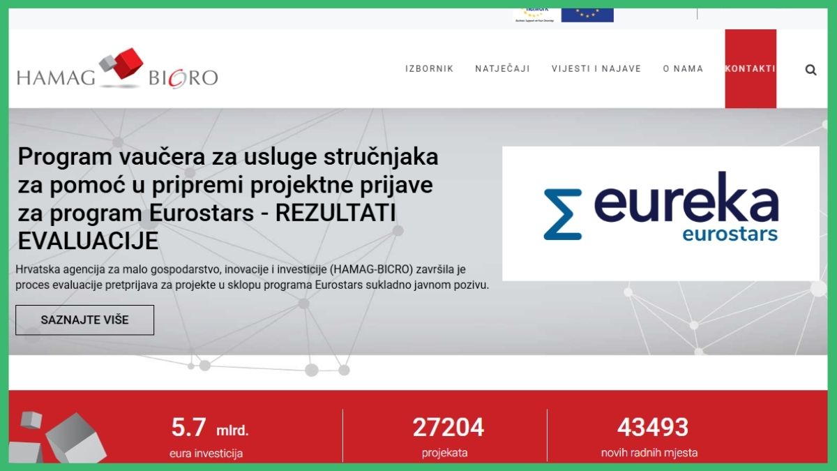 Hamag Bicro, eureka, Eurostars, stručnjaci, vaučer