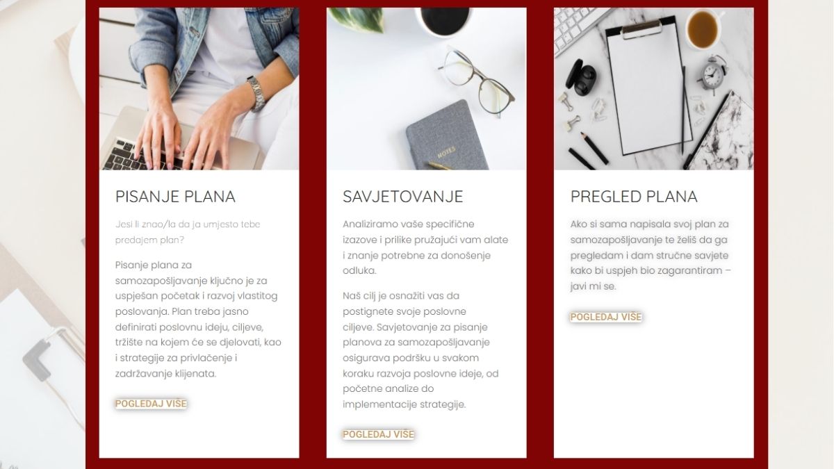 Pisanje plana, savjetovanje, pregled plana, Moja karijera