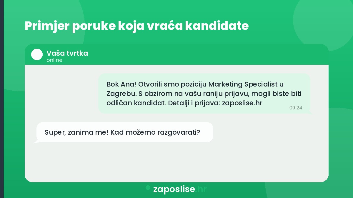 Poruka, kandidati, baza